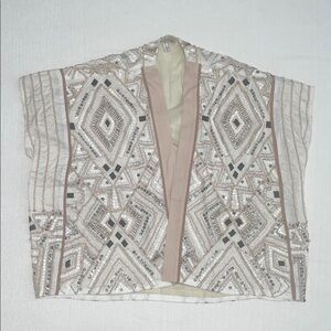 Bl^nk London Anthropologie Paloma Pink Beaded Kimono
